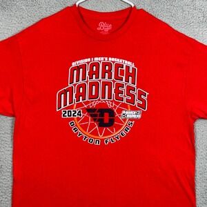 Dayton Flyers Blue 84 Mens XL T-Shirt Tee Red March Madness 2024 Graphic EUC